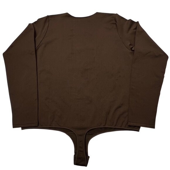 SKIMS Essential Crew Neck Long Sleeve‎ Bodysuit Smokey Quartz 4X/5X - Picture 5 of 11